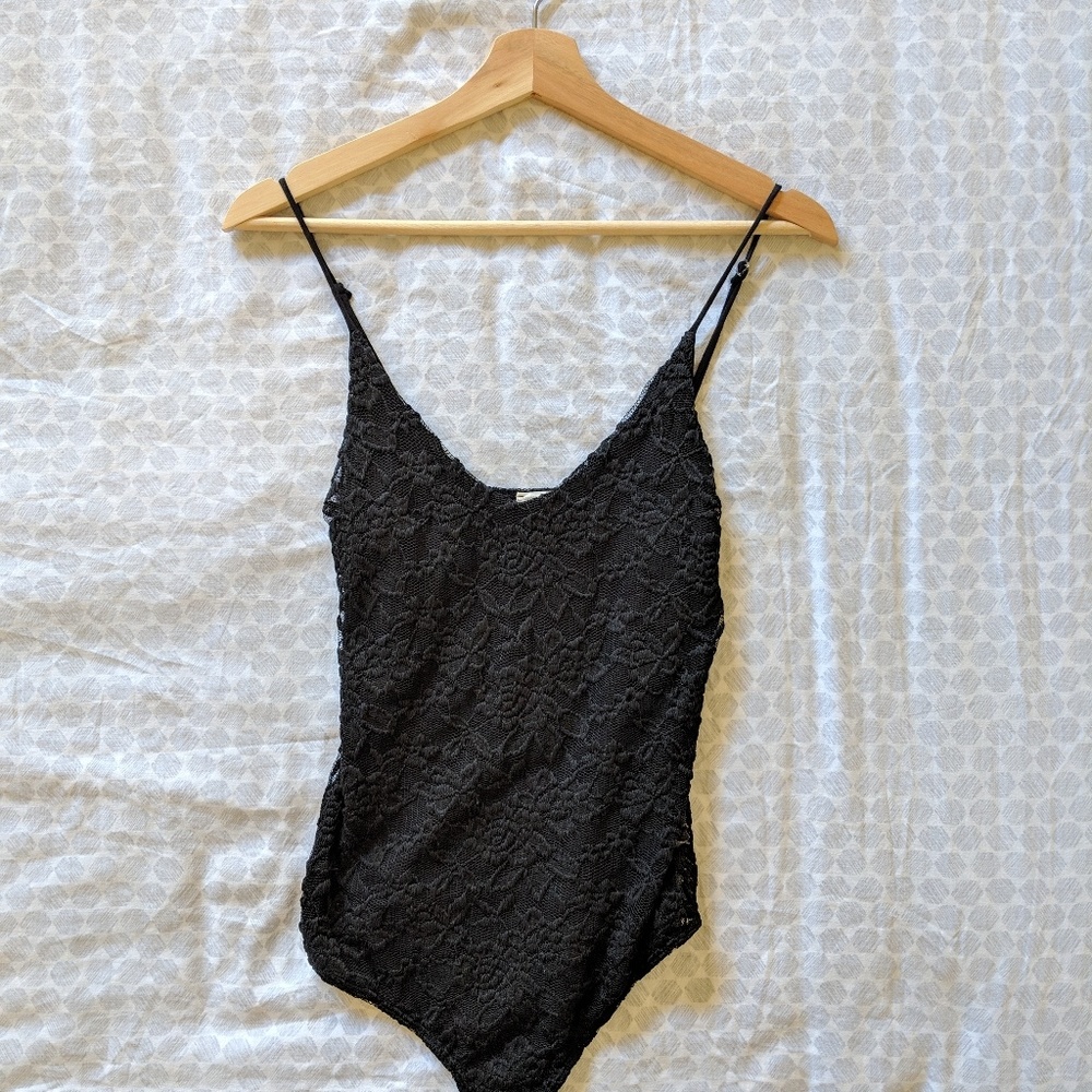 Honey Punch Black Lacey Bodysuit